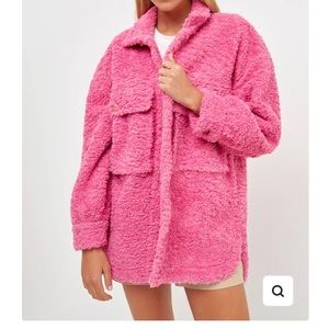 English factory xs pink Sherpa jacket